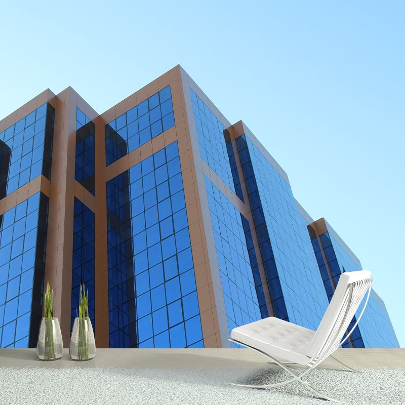 City Building Murals Contemporary Meeting Room Wall Decor, Size Optional