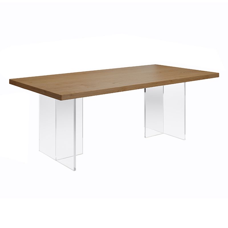 1/2/4/6 Pieces Modern Rectangle Acrylic Base Dining Set for Home