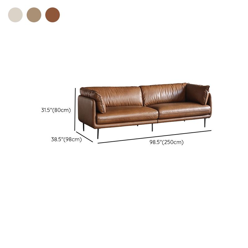 Faux Leather Sofa 31.49" High Tuxedo Arm Sofa with Loose Back