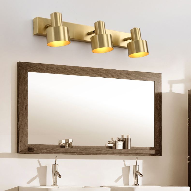 Mid-Century Luxury Style Cylinder Wall Mounted Vanity Lights Metal Vanity Lighting Fixtures for Bathroom