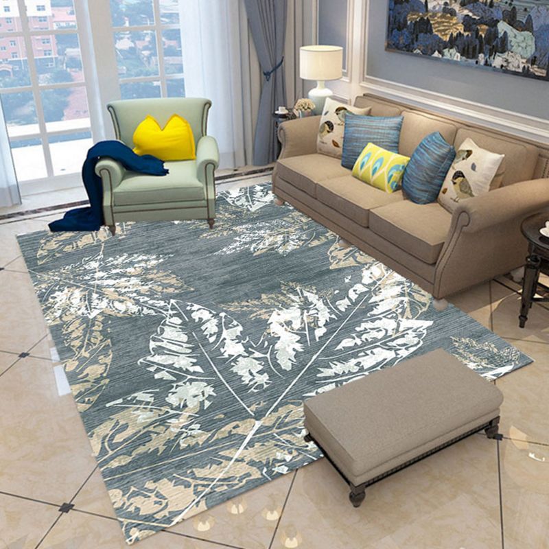 Comfort Plants Pattern Rug Simplicity Modern Rug Polyester Friendly Washable Carpet for Home Decor