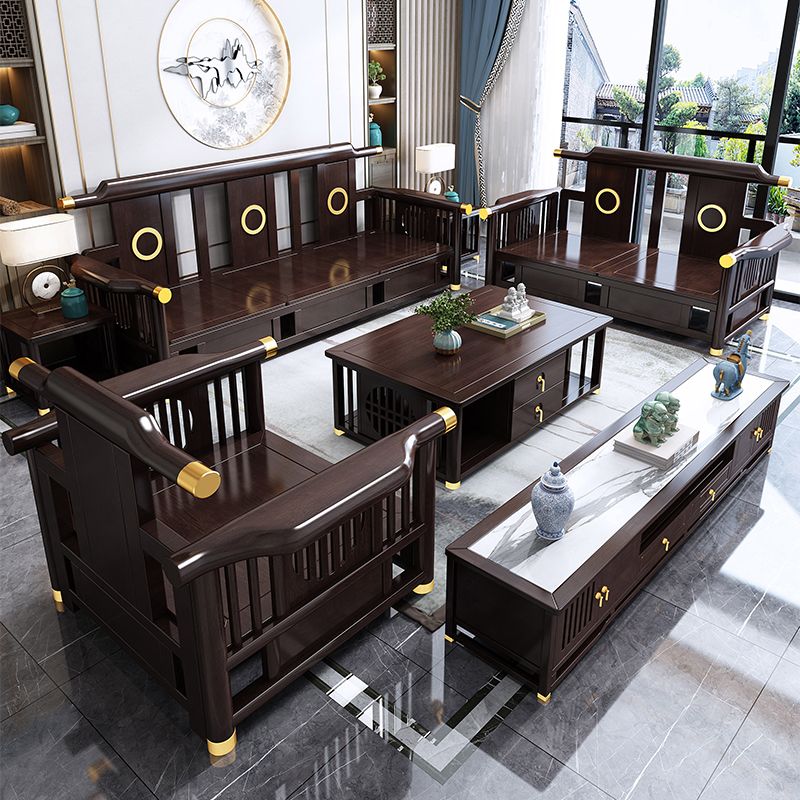 Contemporary Style Wood Frame Faux Leather Sofa For Living Room