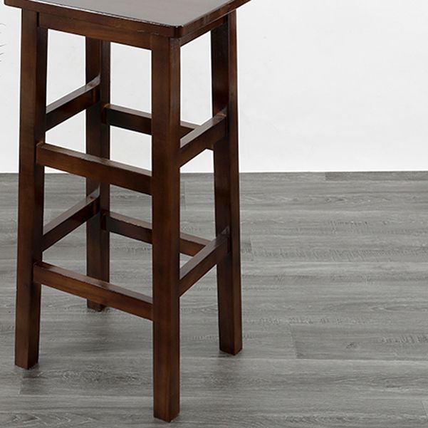 Solid Wood Bar Stool Backless Footrest Counter Stool for Home Use
