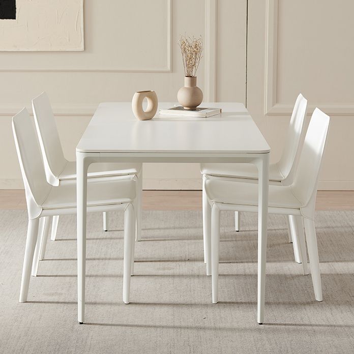 Glam 1/2/5 Pieces Furniture Sintered Stone Dining Set in White