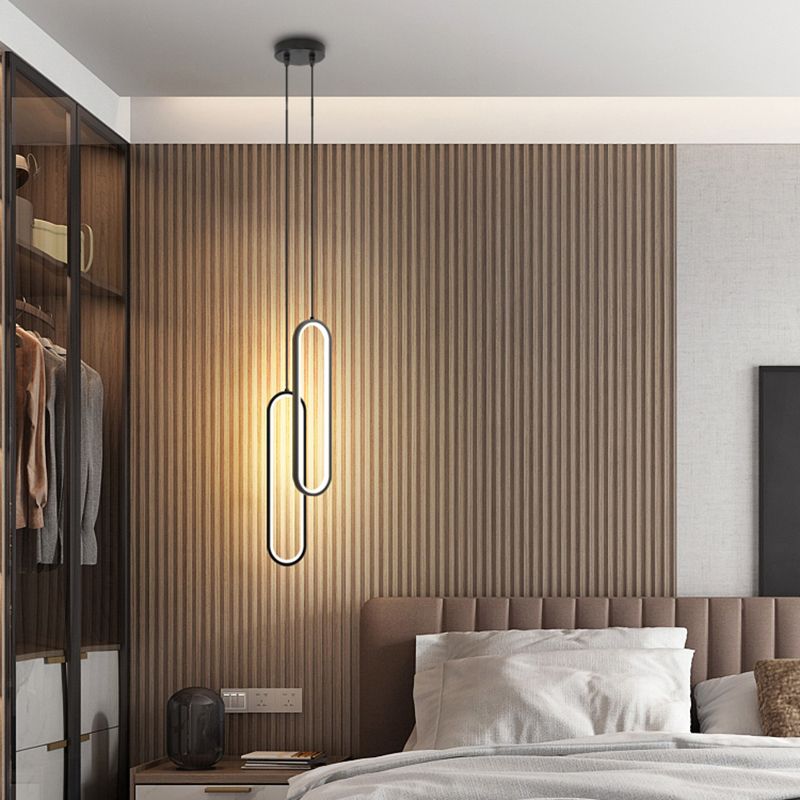 Modern Creative LED Hanging Lamp Aluminium Linear Pendant Light with Acrylic Shade