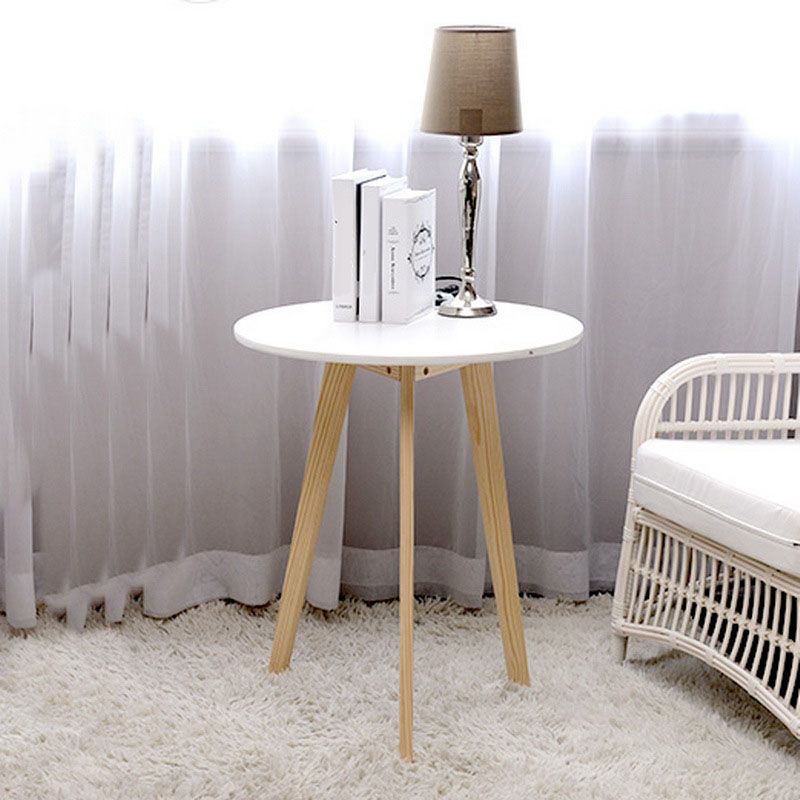 23.62 Inch Wide Scandinavian Sofa Side Accent Table 3 Legs Round Side End Table