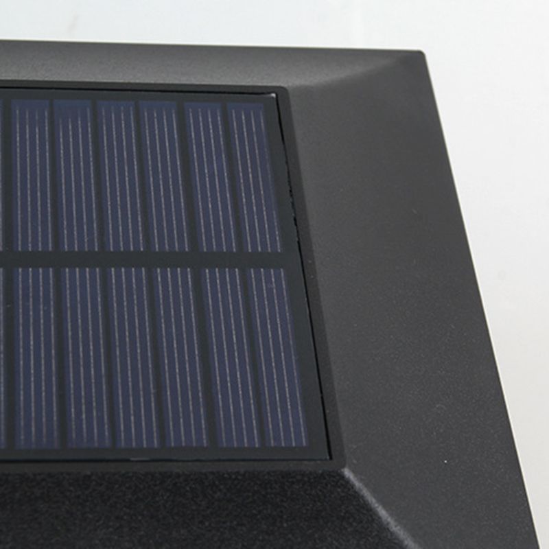 Black Square Pillar Lamp Outdoor Waterproof Solar Lights for Garden