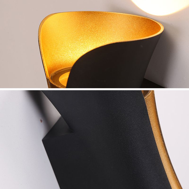 Aluminum Curved Wall Mounted Light Fixture Modern Style 2-Lights Sconce Lights