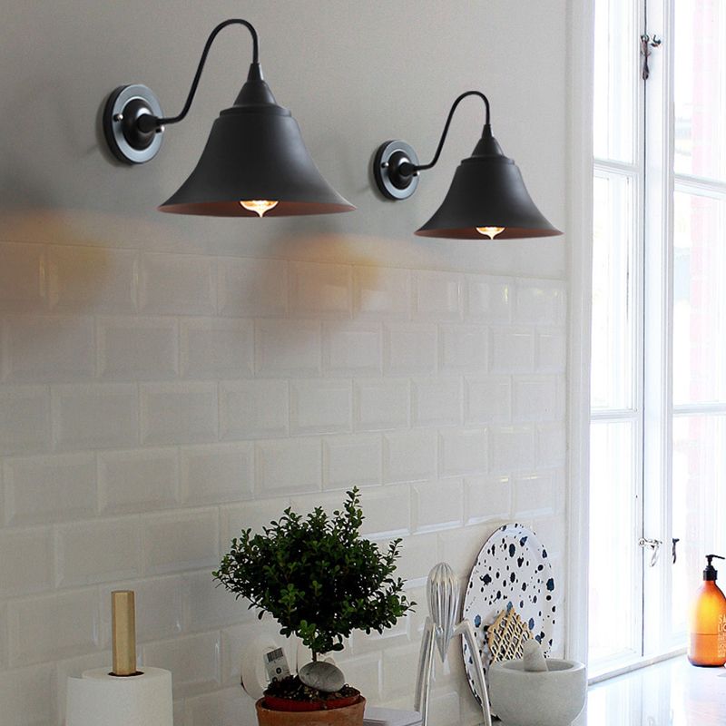 Fun a monte industriale a monte industriale di foglie di illuminazione a parete ombreggiata in metallo