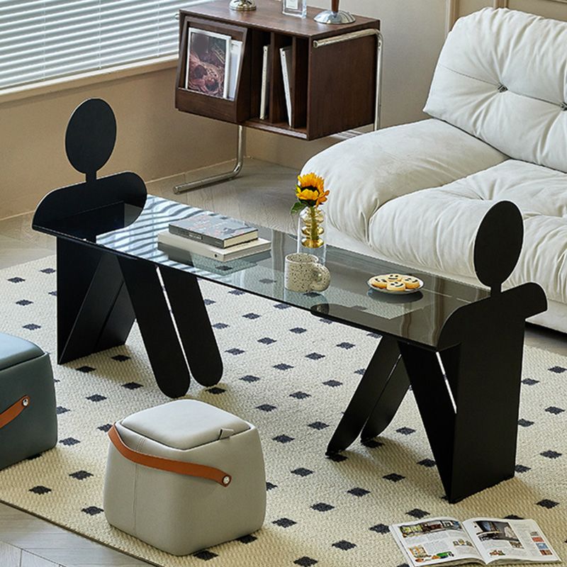 18.90" Wide Contemporary Corner Table Glass Clear Accent Side Table