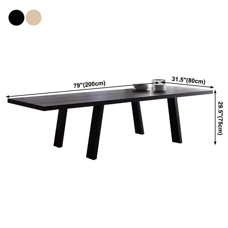 Mesa de comedor rectangular industrial de madera maciza Mesa superior de madera con patas