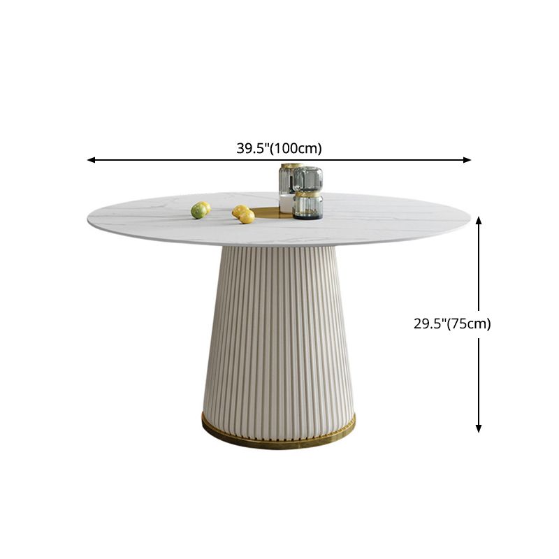 1/3/4/5/7 PCS Metal Modern Dining Room Ensemble avec une table ronde de table de base de piédestaux