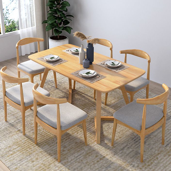 Mesa rectangular de roble moderno, muebles de pedestal doble de madera maciza para interiores