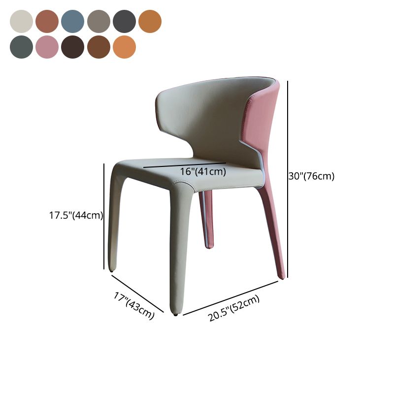 Chaise de bras de style de style ouule en cuir finition mate à manger simple