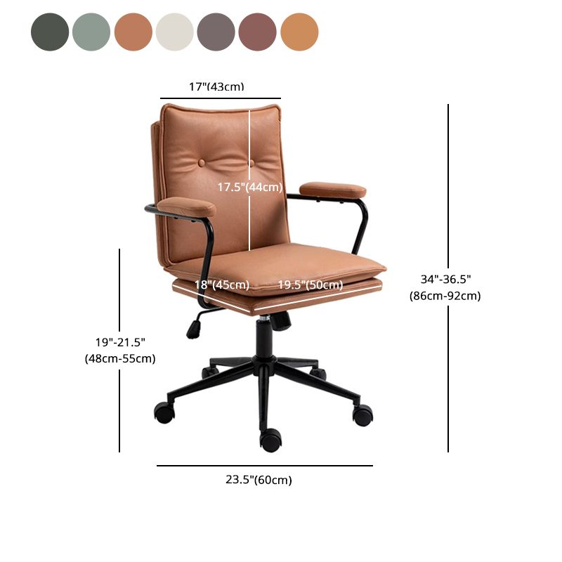 Black Frame Modern Office Chair Swivel Computer Desk Chair with Padded Arms