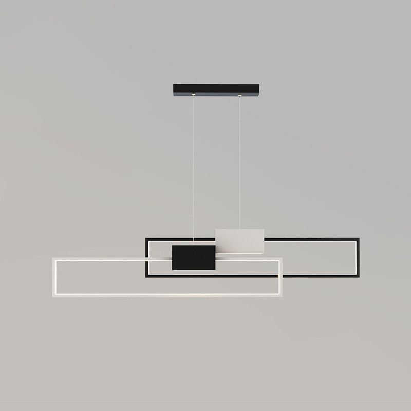 Linear Shape Island Lights Contemporary Style Metal 4 Light Island Pendant Lights