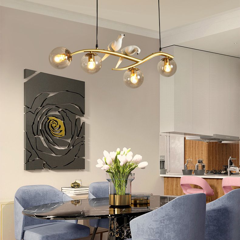 Spherical Large Kitchen Pendant Lights Glass Modern Simplicity Island Chandelier Lights for Restaurant