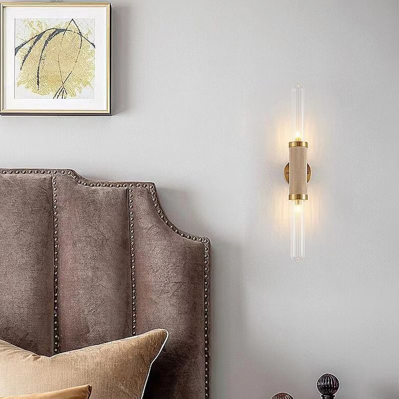 Geometric Shape Metal Vanity Lamp Modern Style 2 Lights Vanity Light Fixture in Gold