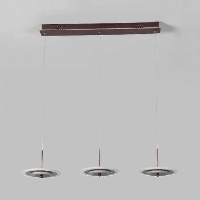 Luz de techo redondo blanco/marrón LED moderno de 3/6 ligeras colgantes de colgantes de acrílico en luz cálida/blanca/natural