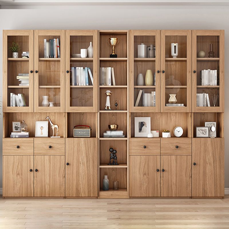 Solid Wood Bookcase Contemporary Style Bookshelf for Home Office Study Room