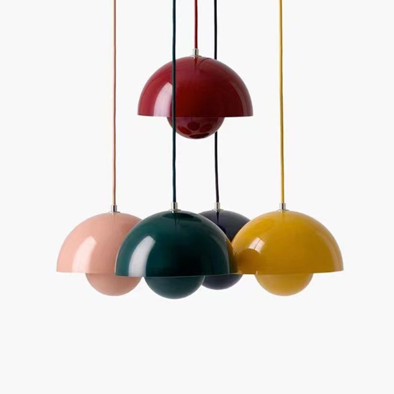 Lámpara colgante de domo de estilo moderno metal 1 luz Luz colgante para sala de estar de dormitorio