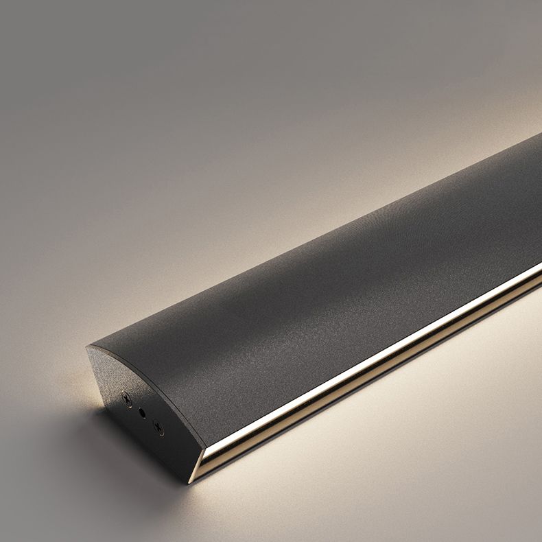 Linear Shape Metal Wall Lighting Idea Modern Style 1 Light Wall Mount Lighting in Black