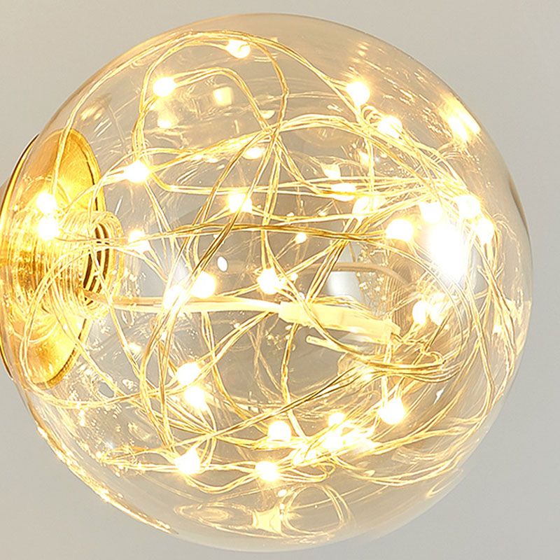 Lampade a parete in vetro trasparente globo a 1 luce moderna a montaggio a parete per soggiorno