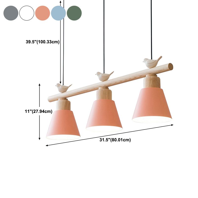 Kids Bowl Suspension Pendant Metal 3 Lights Cluster Pendant Light
