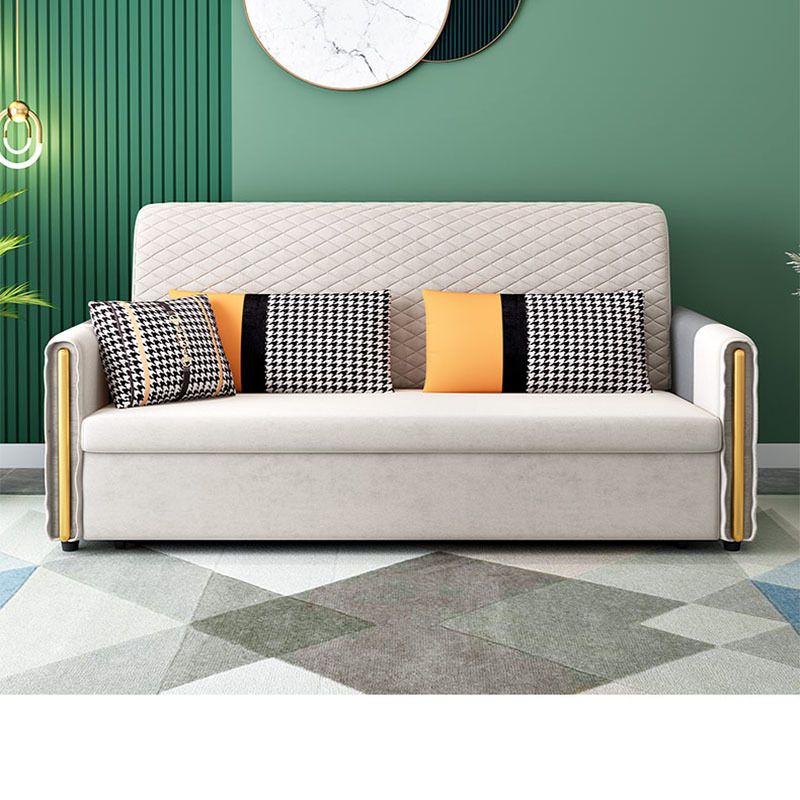 Light Gray Sleeper Sofa Modern Style Sofa Bed with Upholstered