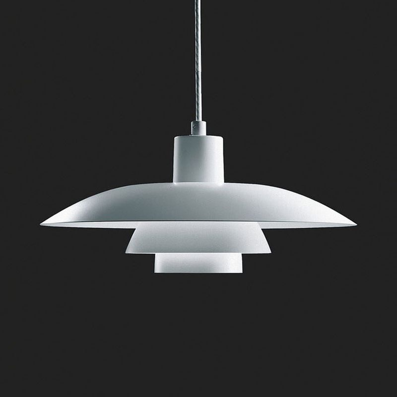 3-Layer Shade Pendant Lamp Nordic Aluminum Single White Ceiling Light for Sitting Room