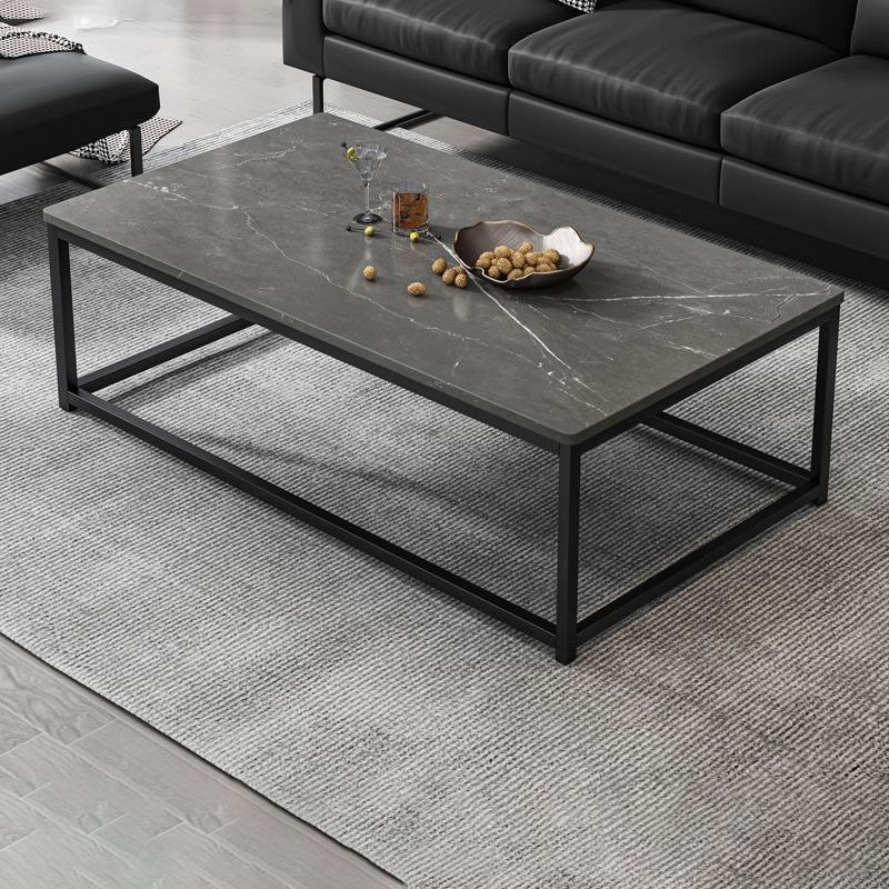 Trestle Type/frame Base Rectangular Slate Table Board Glam Style Coffee Table