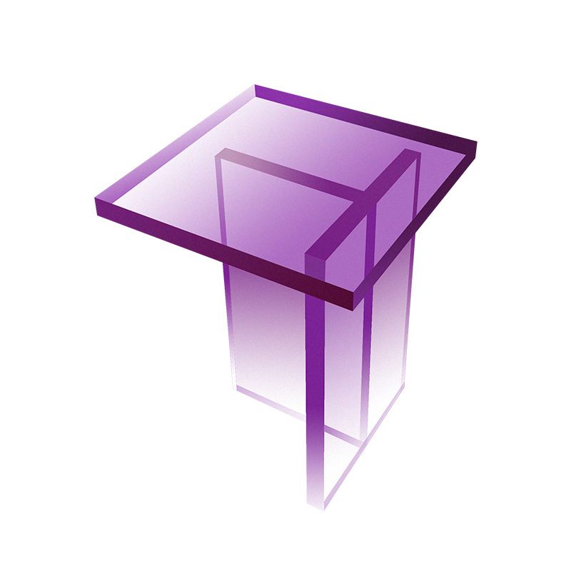 15" Wide Glam Corner Table Acrylic Square Accent Side Table for Living Room