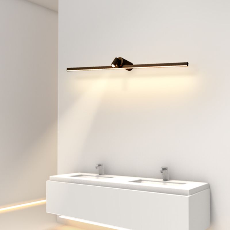 Simplicity Elongated Vanity Mirror Lights Metallic Wall Light Fixtures for Bathroom