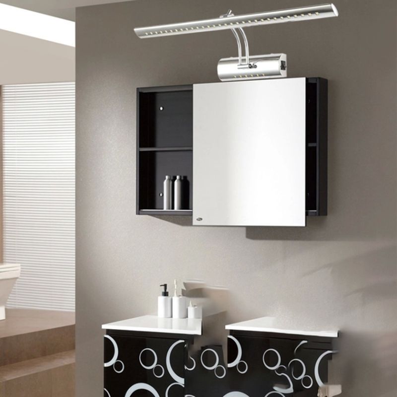 Aplicación de baño giratoria de baño posmoderna de acero inoxidable tocador LED de pared de la pared de la pared