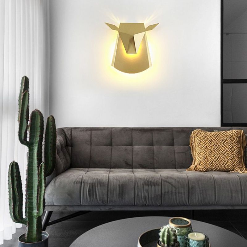 1-Light Geometric Wall Lighting Ideas Modern Style Metal Wall Mounted Light
