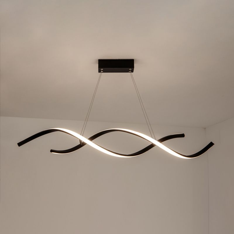 Minimalism Hanging Light Spiral LED Island Light Fixture for Dining Room