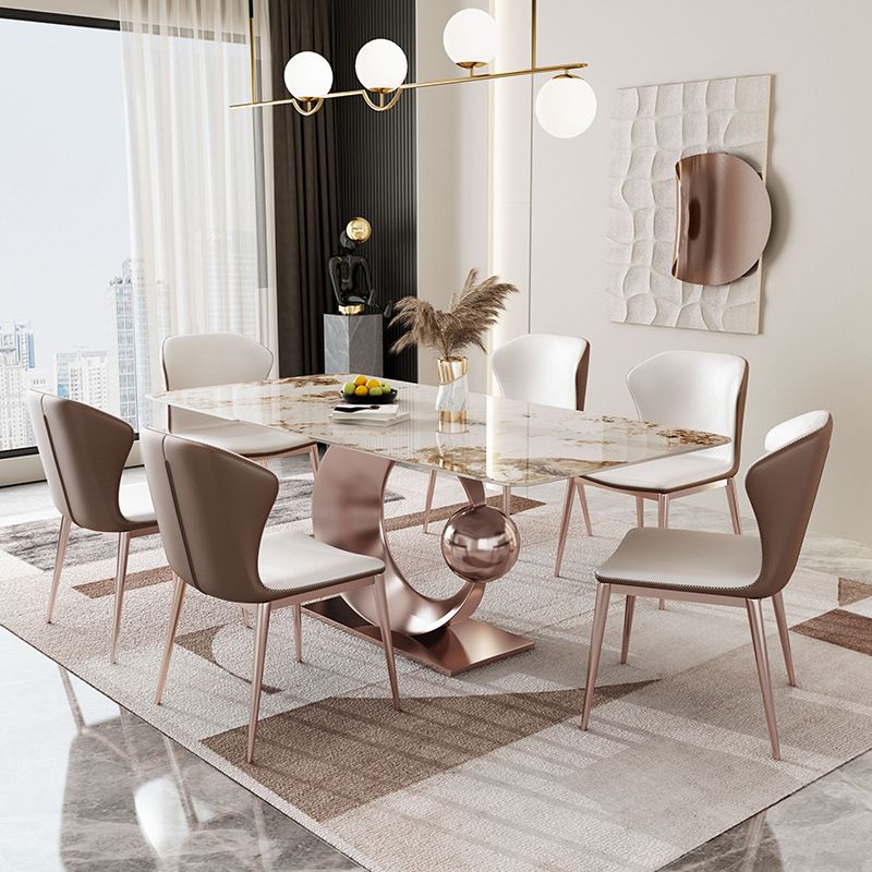 Modern Style Sintered Stone Dining Table Set 1/4/5/7/9 Pieces Dining Set for Home Use