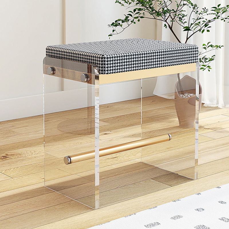 2 Drawers Clear Acrylic Makeup Table Contemporary 17.72" D Vanity Set with Stool & Mirror