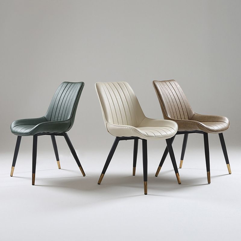 Nordic Cushioned Dining Chair 33"H Parsons Chair with Metal Base for Restaurant