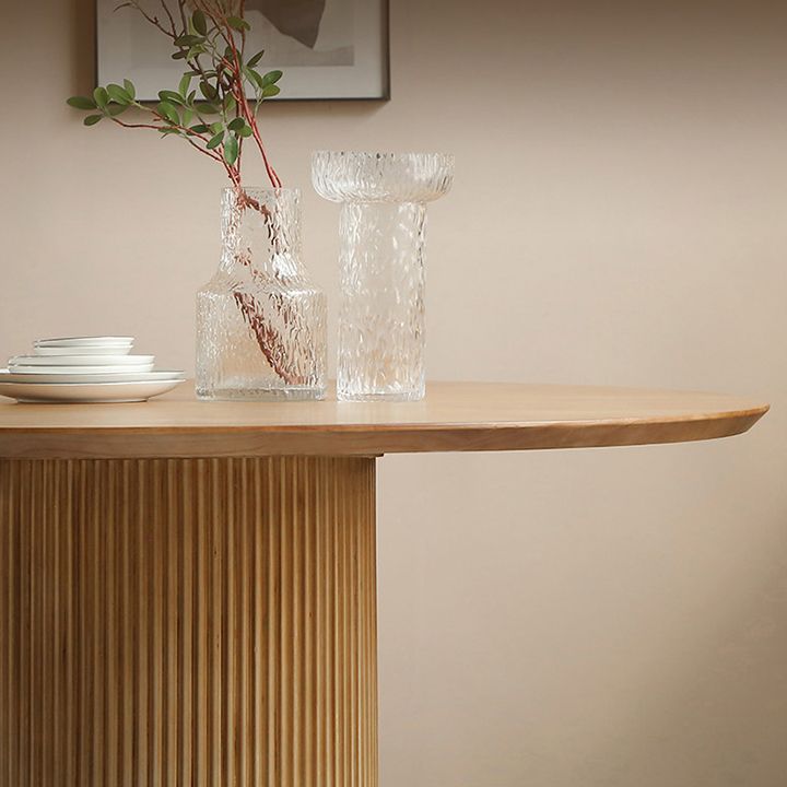 Pine Solid Wood Pedestal Dinette Table Simplicity Dining Table Round for Home