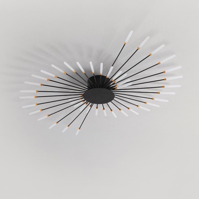 Multi-head Sputnik Semi-ceiling Light Modern Acrylic Semi Flushmount Ceiling Light for Bedroom