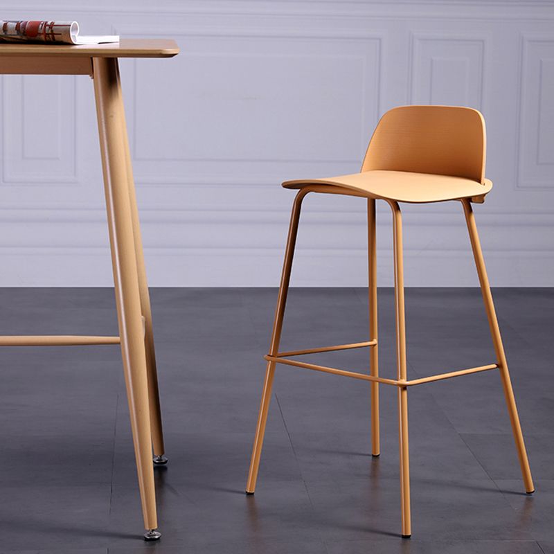 Industrial Style Bar-stool Rectangle PP Seat Counter Stool for Kitchen Bar