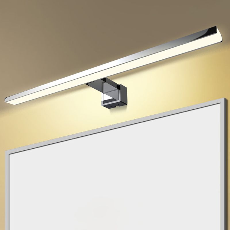 Chrome rechthoekige ijdelheid Lichte armatuur Moderne metalen LED -wandmontage Licht voor bad