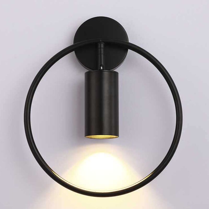 Black/Golden Single Modern Wall Mounted Sconce Metallic Wall Light