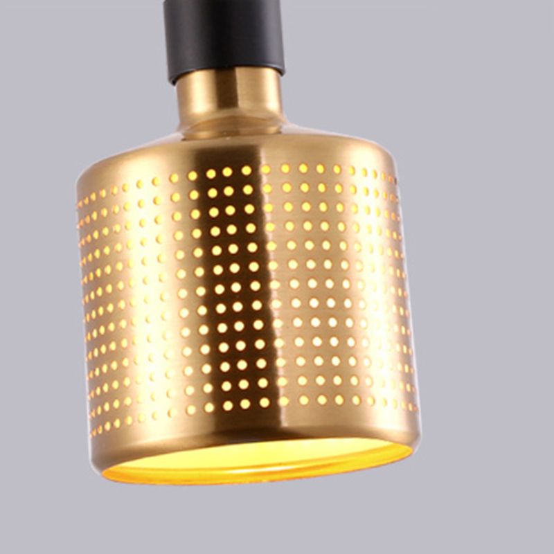 Golden Post Modern Style 1-Light Hanging Lamp 
Geometric Simplicity Lighting Fixture for Bedroom