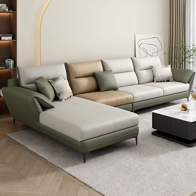 66" Wide Scandinavian Sectional Sofa Cushion Back Sectionals