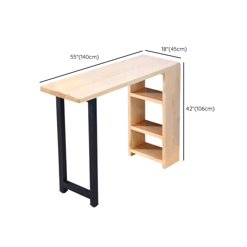 Modern Rectangle Bar Table Set 1/3 Pcs Wooden Brown Bar Table Set