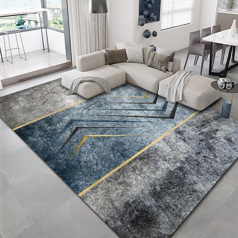 Gorgeous Polyester Carpet Modern Gray Tone Indoor Rug Living Room Area Rug with Non-Slip Backing
