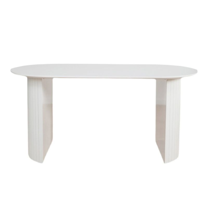 Irregular Shape Dining Table for Restaurant Solid Wood Island Table with Double Pedestal