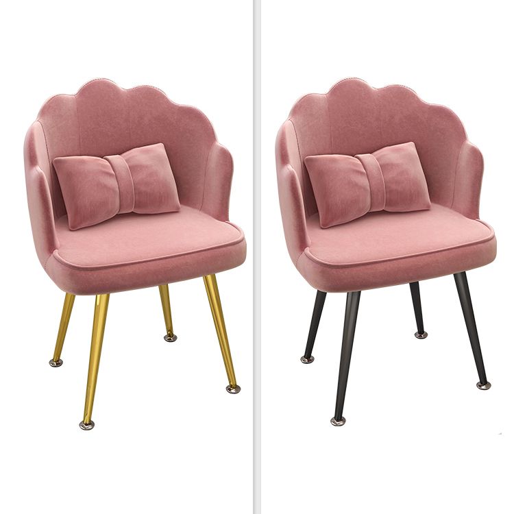 Modern Dining Side Chair with Metal Legs Solid Back Armchair for Home Use
